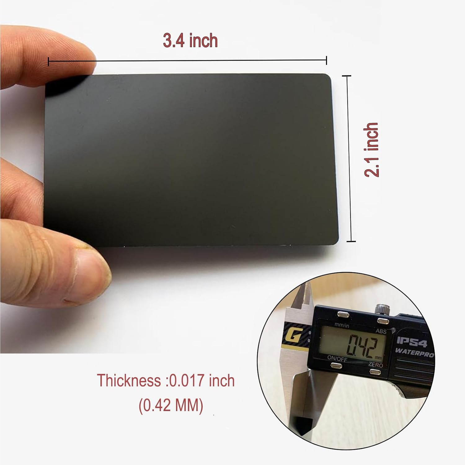 0.42mm Metal Business Card Blanks for Laser Engraving, 50 pcs Premium Aluminum sheet, Multipurpose DIY Gift Metal cards, Matte Black - Image 3