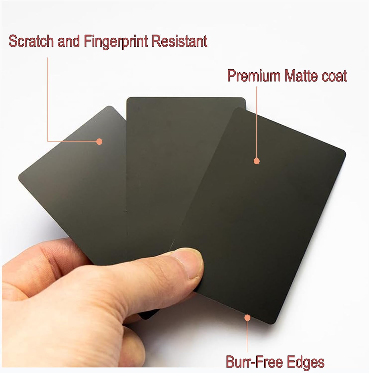 0.42mm Metal Business Card Blanks for Laser Engraving, 50 pcs Premium Aluminum sheet, Multipurpose DIY Gift Metal cards, Matte Black - Image 4