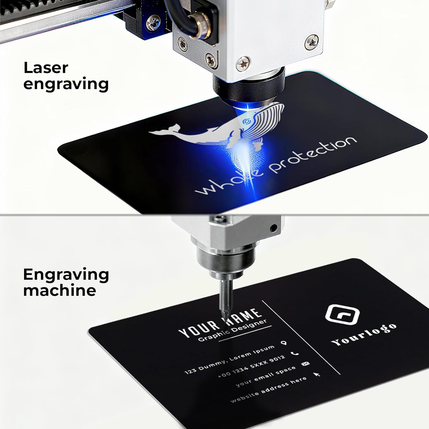 0.42mm Metal Business Card Blanks for Laser Engraving, 50 pcs Premium Aluminum sheet, Multipurpose DIY Gift Metal cards, Matte Black - Image 5