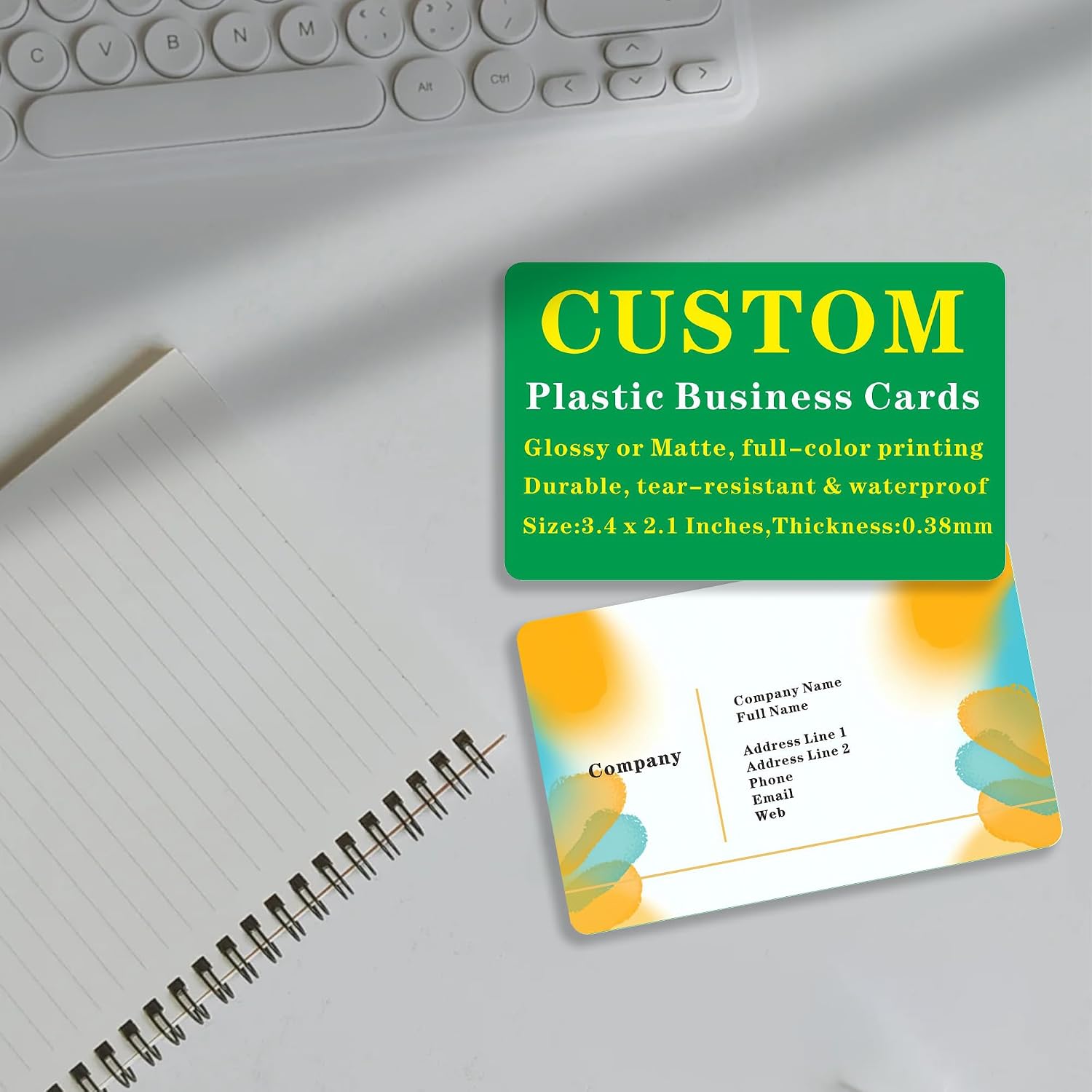 Custom Plastic Business Cards Customizable - Glossy or Matte (200 to 1000 Cards)- Size:85.5mmX54mm,Thickness:0.38mm (200) - Image 3