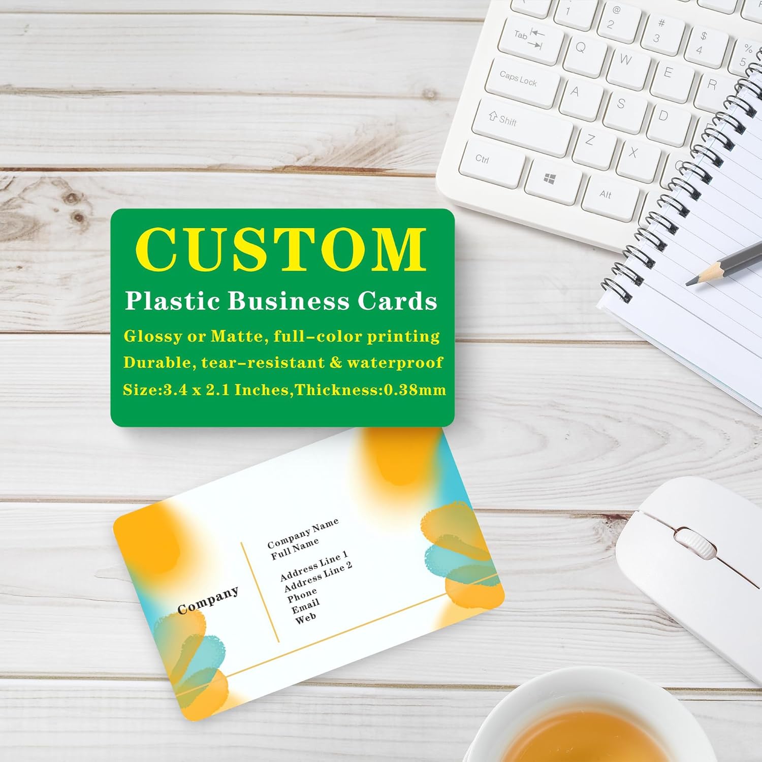 Custom Plastic Business Cards Customizable - Glossy or Matte (200 to 1000 Cards)- Size:85.5mmX54mm,Thickness:0.38mm (200) - Image 5