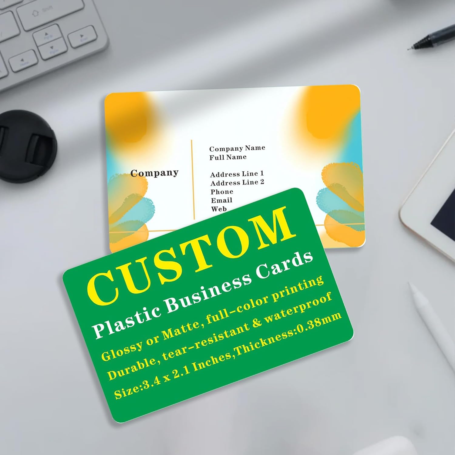 Custom Plastic Business Cards Customizable - Glossy or Matte (200 to 1000 Cards)- Size:85.5mmX54mm,Thickness:0.38mm (200) - Image 6