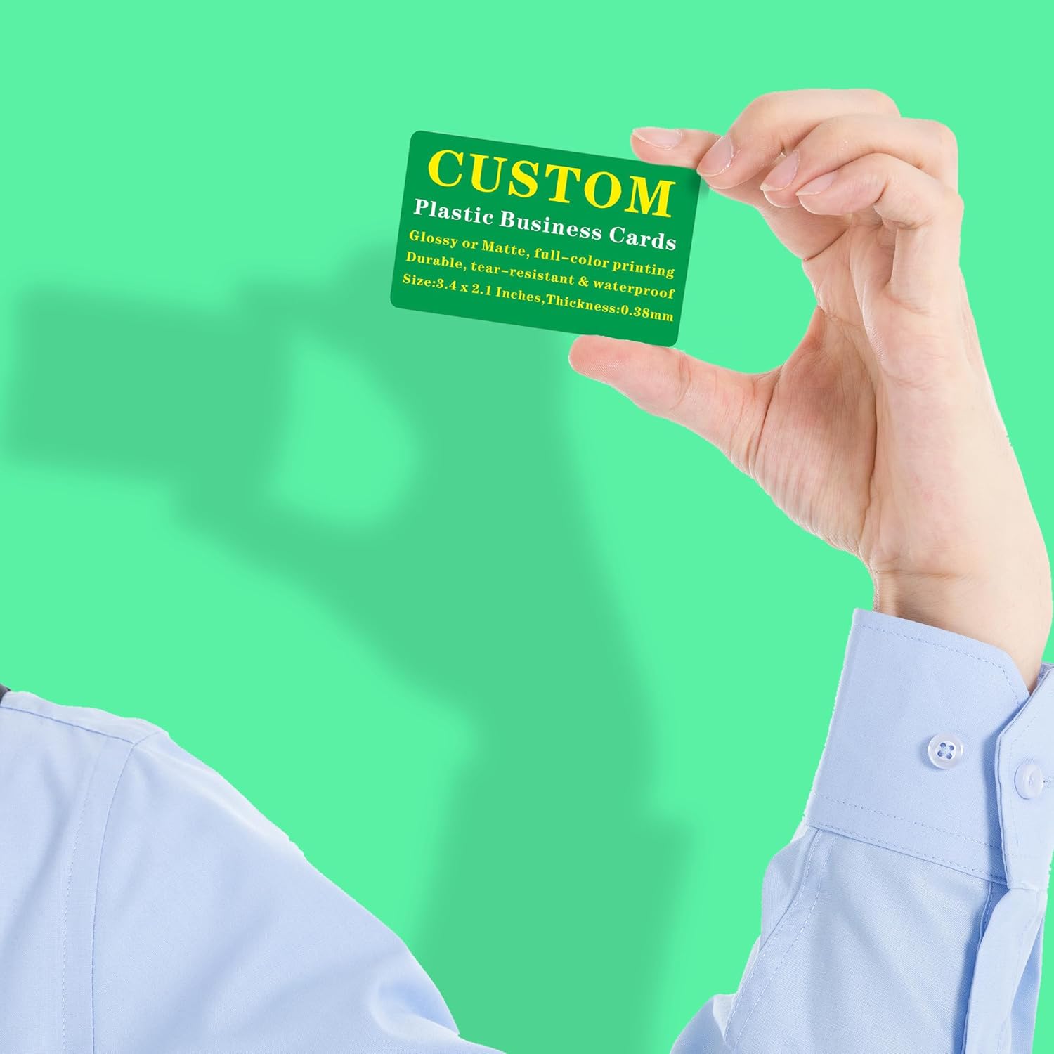 Custom Plastic Business Cards Customizable - Glossy or Matte (200 to 1000 Cards)- Size:85.5mmX54mm,Thickness:0.38mm (200) - Image 9